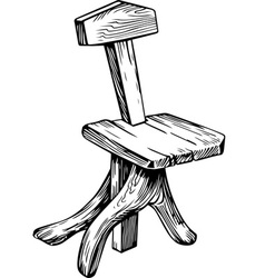 Old Wooden Stool vector image