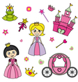 Set of stickers of princesses vector image