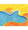 Sea waves poster vector image