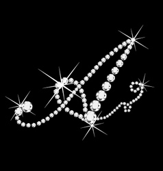 A italic letter with diamonds vector image