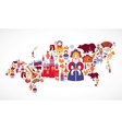 Russia map with icons vector image