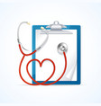 Medical Concept Stethoscope and Clipboard Medical Concept Stethoscope and Clipboard vector image