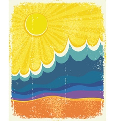 Sea waves poster vector image
