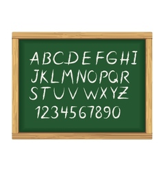School board with chalk alphabet letters vector image