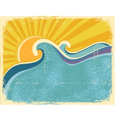 Sea waves poster vector image