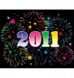 New year 2011 and fireworks vector image