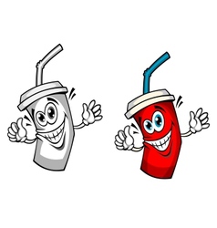 Fresh soda drink with straw vector image
