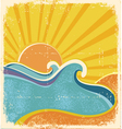 Sea waves poster vector image
