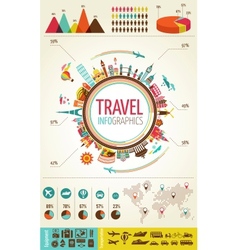 Travel and tourism infographics with data icons vector image