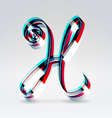 Fantasy plastic 3d glowing ribbon typeface vector image