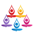 Team of yoga people logo vector image