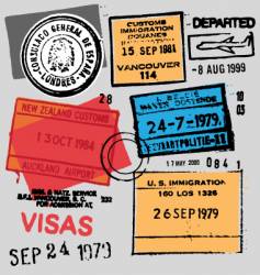 Passport stamps vector image