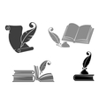 Books and quills vector image