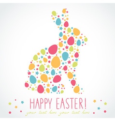 Easter bunny silhouette card vector image