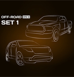Off-Road Vehicle Silhouettes vector image