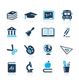 Education Icons Azure Series vector image