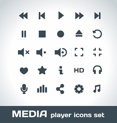 Media Player Icons Set vector image