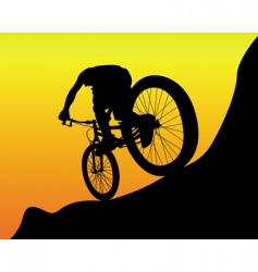 Mountain biker vector image