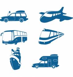 Transport and travel icons vector image