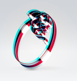 Fantasy plastic 3d glowing ribbon typeface vector image