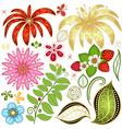Set colorful floral design elements vector image