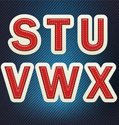 Stitched Fabric Font S-X vector image
