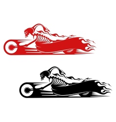 Death monster on motorcycle vector image
