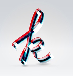 Fantasy plastic 3d glowing ribbon typeface vector image