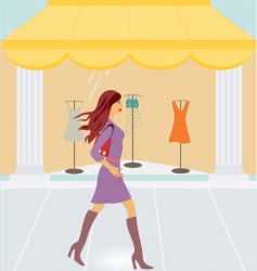 City shopping vector image