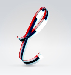 Fantasy plastic 3d glowing ribbon typeface vector image