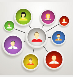 Abstract scheme of social network vector image