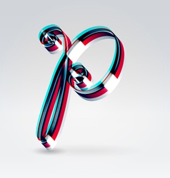 Fantasy plastic 3d glowing ribbon typeface vector image