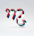 Fantasy plastic 3d glowing ribbon typeface vector image