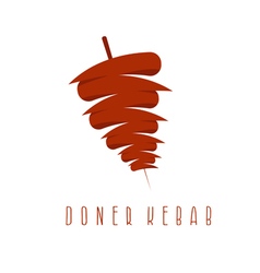 Doner kebab label colorful detailed Royalty Free Vector