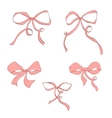 Set of hand drawn pink bow Set of hand drawn pink bow vector image