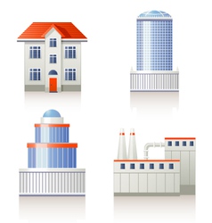 Building icon set vector image
