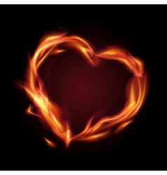 Fire heart vector image