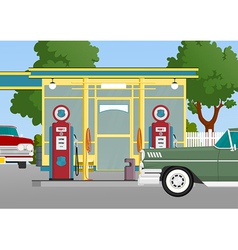 Retro gas station vector image