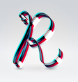 Fantasy plastic 3d glowing ribbon typeface vector image