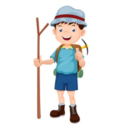 Boy Hiking vector image