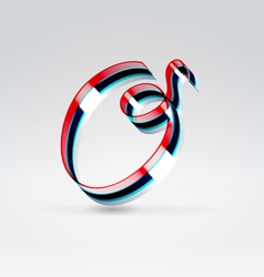 Fantasy plastic 3d glowing ribbon typeface vector image