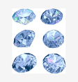 Set of six diamonds vector image