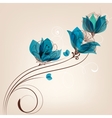 Floral background retro card vector image