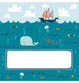 Deep blue sea frame vector image