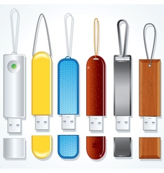 USB Drives Set of Various Flash Sticks Clip art vector image
