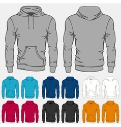 Set of colored hoodies templates for men vector image