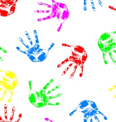 Hand print seamless wallpaper vector image