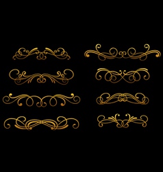 Vintage golden monograms vector image