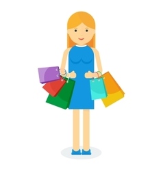 Girl with bag vector image