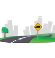 Highway city skyline vector image